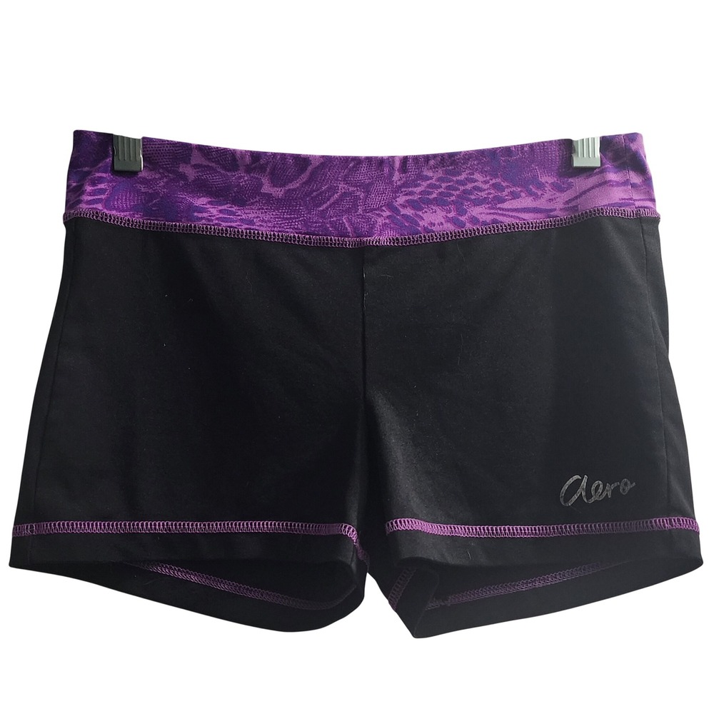 Aeropostale Live Love Dream Womens Black Purple‎ Animal Print Shorts D9706AU13 M